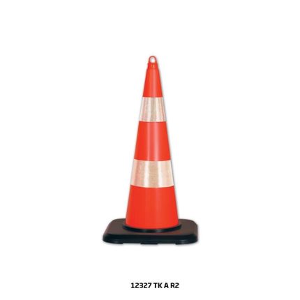 Reflektifli PVC Kırılmaz Trafik Konisi 90 cm (AĞIRLIKLI)