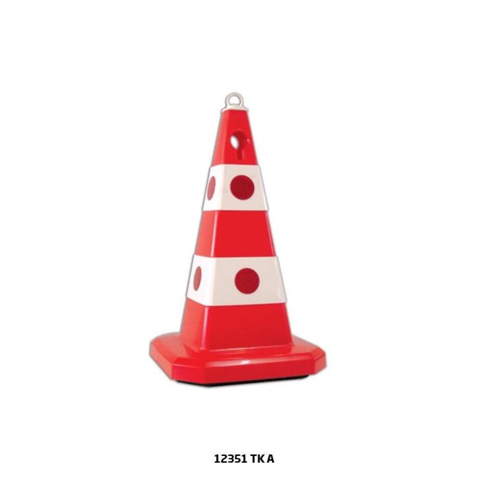Kedi Gözlü Trafik Konisi 61 cm (SOKETLİ) (AĞIRLIKLI)