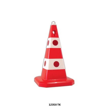 Kedi Gözlü Trafik Konisi 60 cm (SOKETLİ) (ZİNCİR DELİKLİ)
