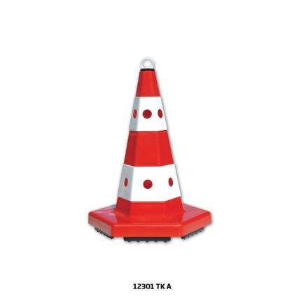 Kedi Gözlü Trafik Konisi 52 cm (SOKETLİ) (AĞIRLIKLI)
