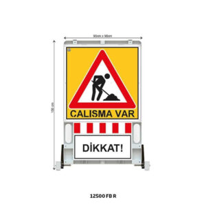 Katlanır Uyarı Levhalı Bariyer